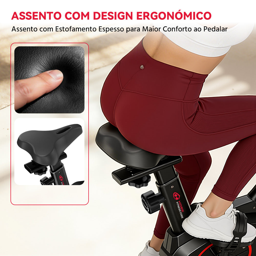Bicicleta Estática Estacionária C1, Volante de 6 kg