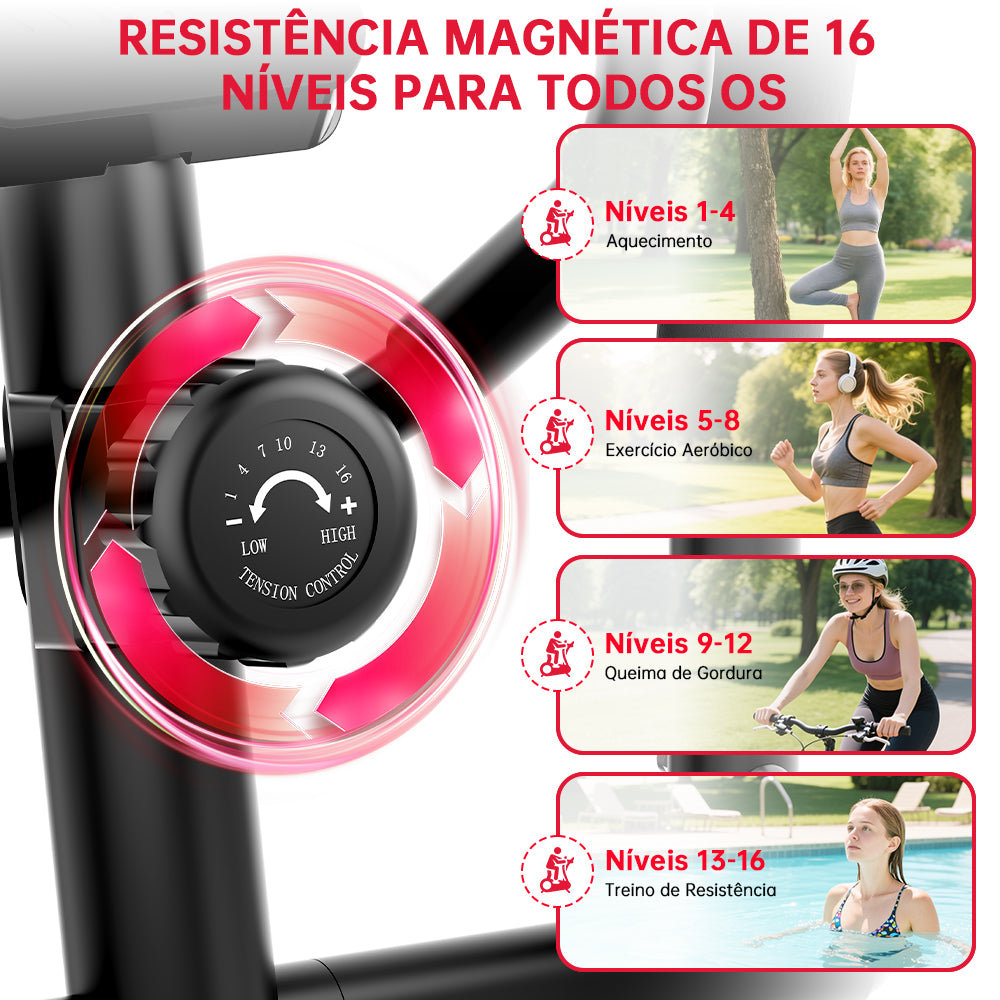 Aparelho Elíptico E200, 16 Níveis de Resistência Magnética