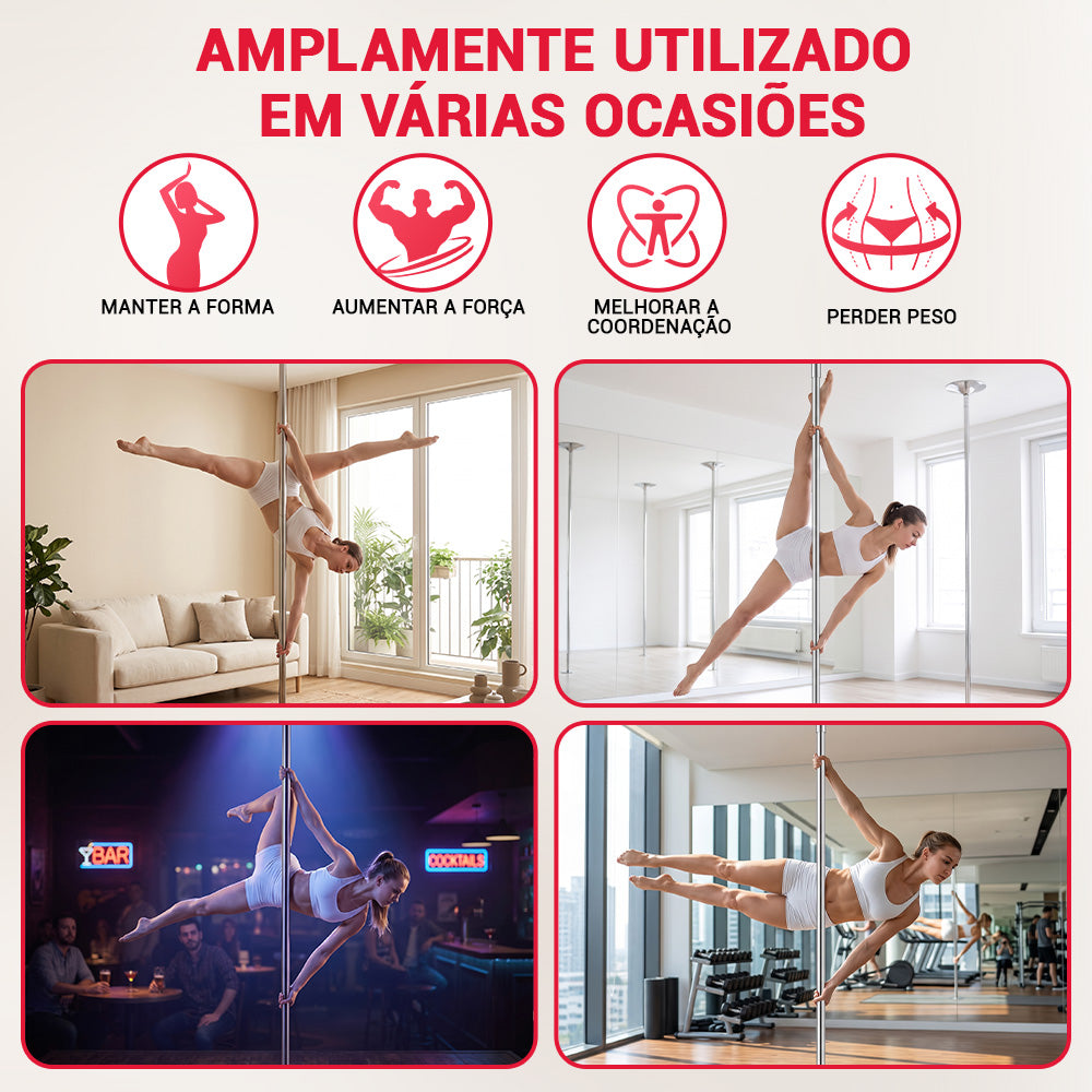 Barra de Pole Dance com Altura Ajustável