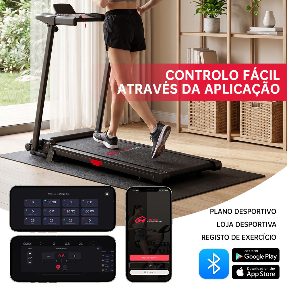 Passadeira Dobrável Q5 com Inclinação, Motor sem Escovas, Velocidade 1–12 km/h