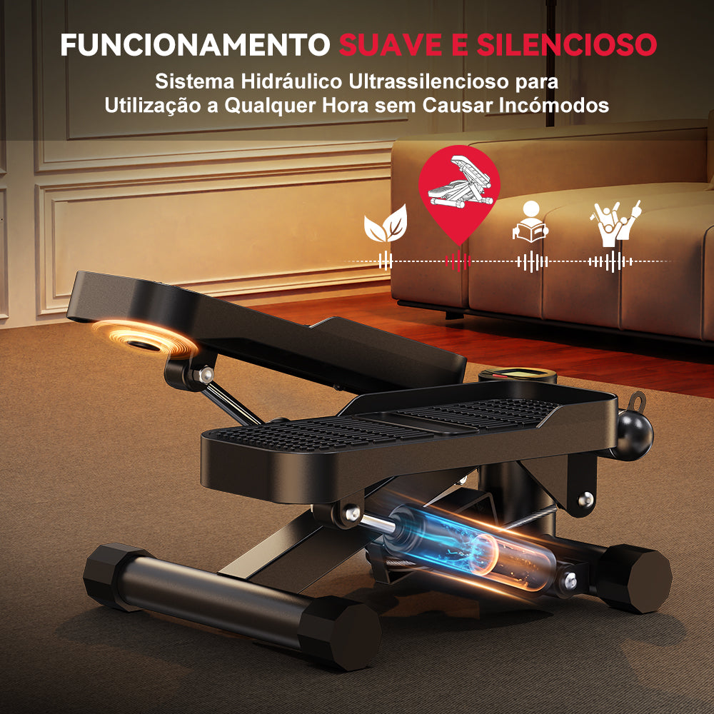 Mini Stepper Hidráulico com Faixas de Resistência