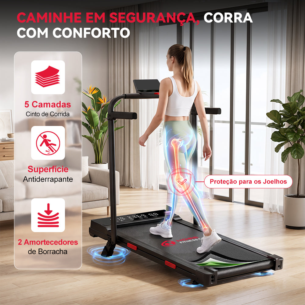 Passadeira Dobrável Q2 Pro com Motor sem Escovas, 1-10KM/H Velocidade, 5% Inclinação Manual (Nova Versão)