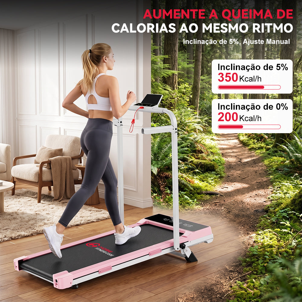 Passadeira Dobrável Q2 Pro com Motor sem Escovas, 1-10KM/H Velocidade, 5% Inclinação Manual (Nova Versão)