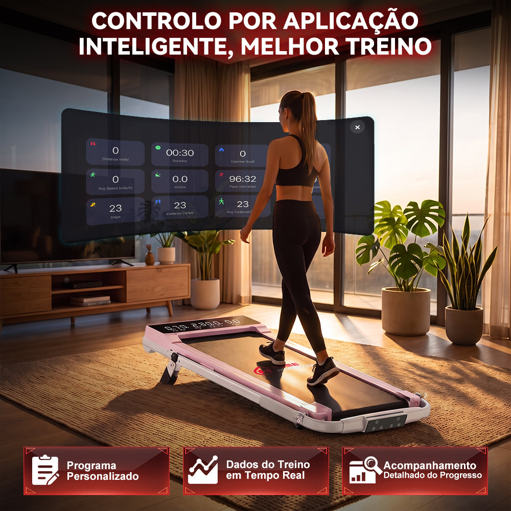Passadeira Dobrável Q2 Pro com Motor sem Escovas, 1-10KM/H Velocidade, 5% Inclinação Manual (Nova Versão)