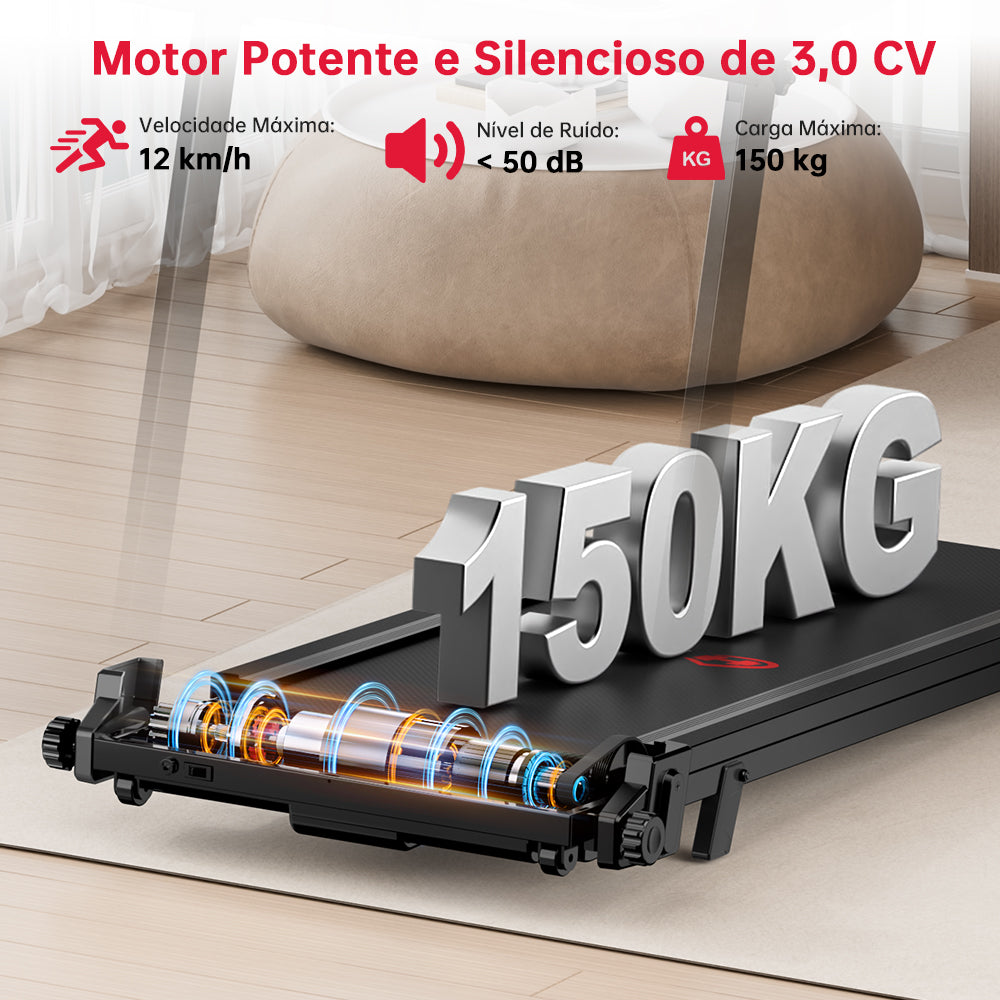 Passadeira Dobrável Q8, 1-12 km/h Velocidade, 5% Inclinação Manual