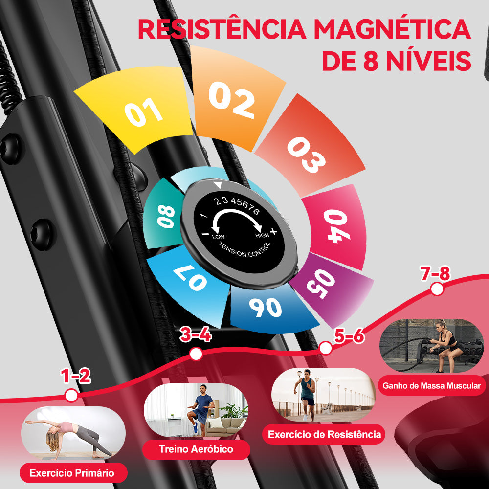 Bicicleta de Exercício Dobrável, Resistência Magnética