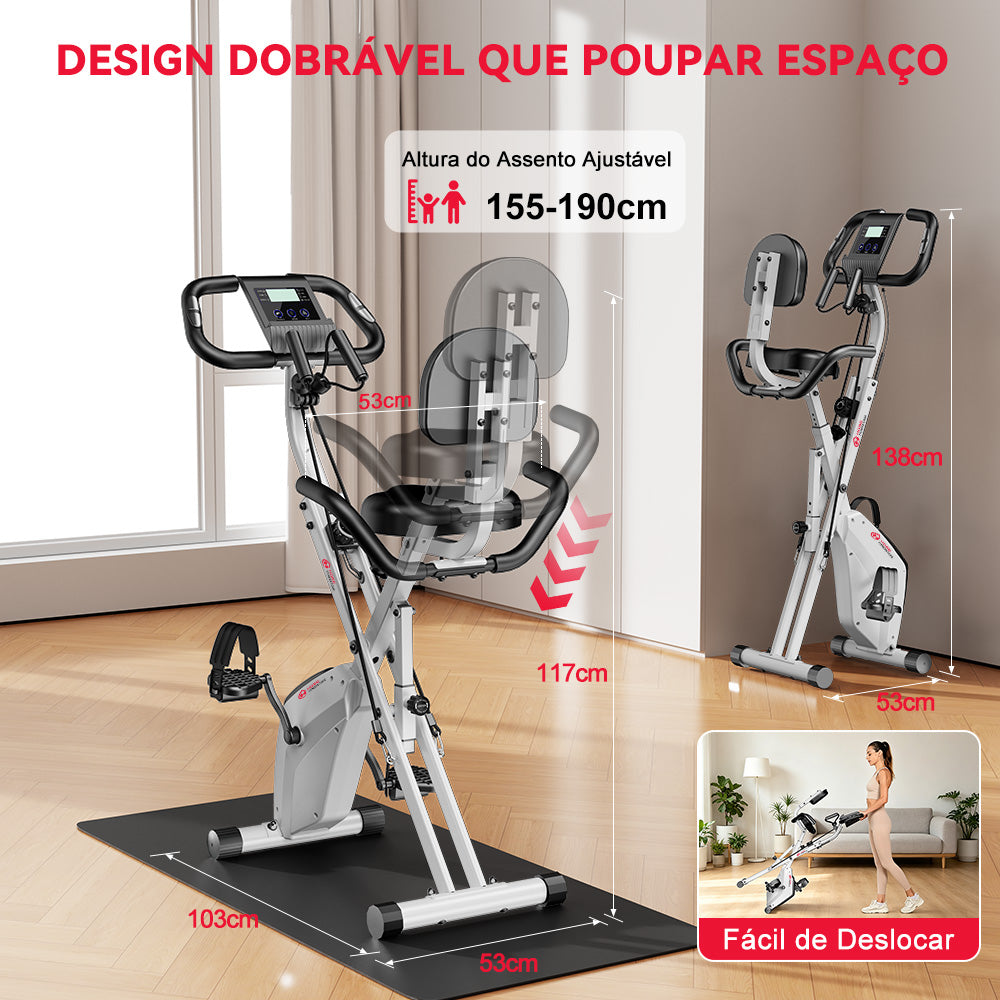 Bicicleta de Exercício Dobrável, Resistência Magnética