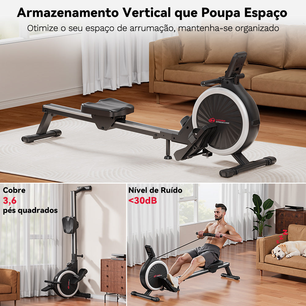 Máquina de Remo Magnética, 16 Níveis de Resistência