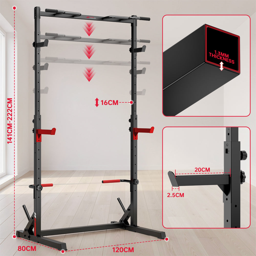 Meio Rack de Agachamento com Barra de Tração