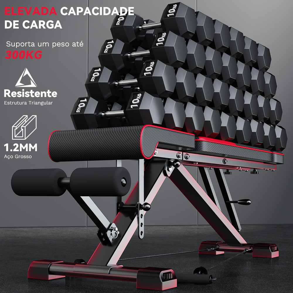 Banco de Musculação Dobrável C1, Múltiplos Ajustes