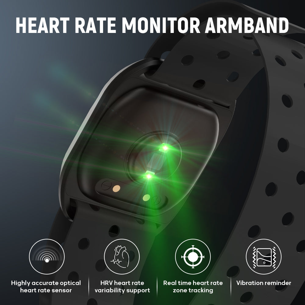 Monitor de Ritmo Cardíaco de Braço, Bluetooth 5.0/ANT+, Nível Impermeável IP67