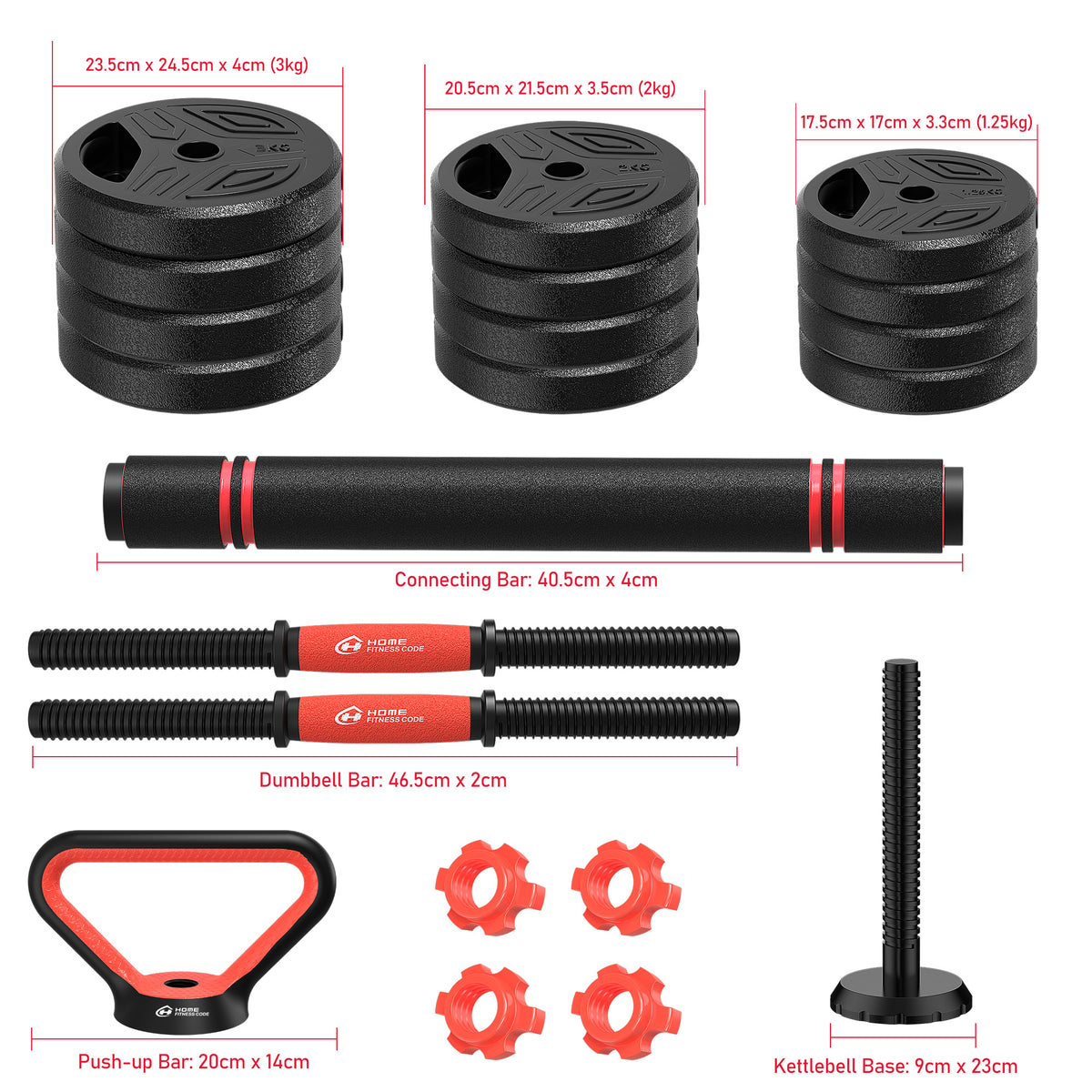 Conjunto de Halteres Multifuncionais 4 Em 1