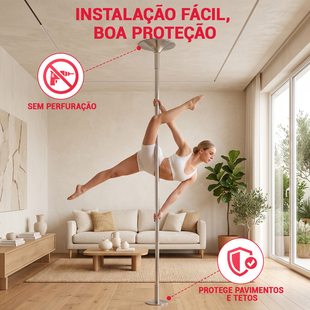 Barra de Pole Dance com Altura Ajustável