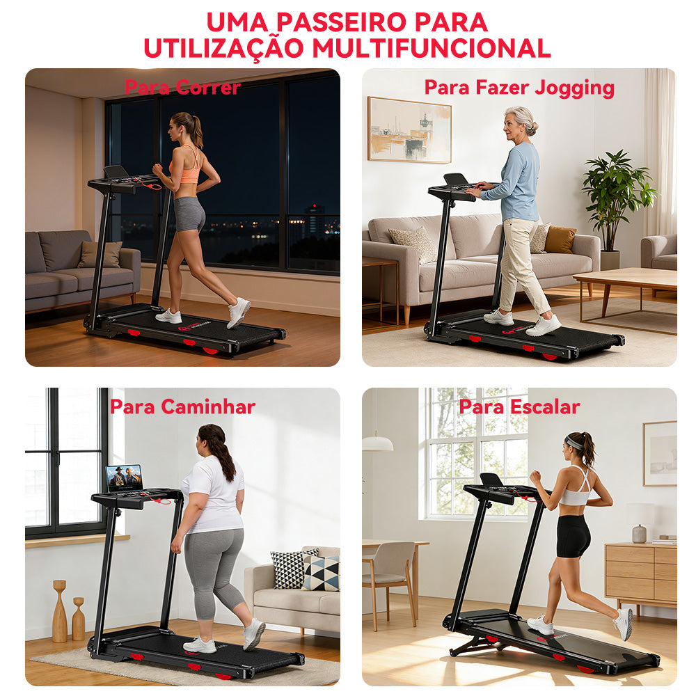 Passadeira Dobrável Q5 Pro com Motor sem Escovas, 1-12 km/h Velocidade, 15% Inclinação Automática