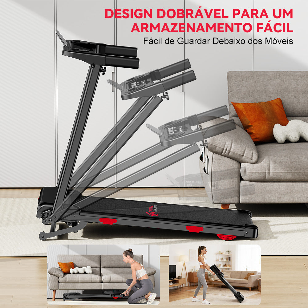 Passadeira Dobrável Q5 Pro com Motor sem Escovas, 1-12 km/h Velocidade, 15% Inclinação Automática