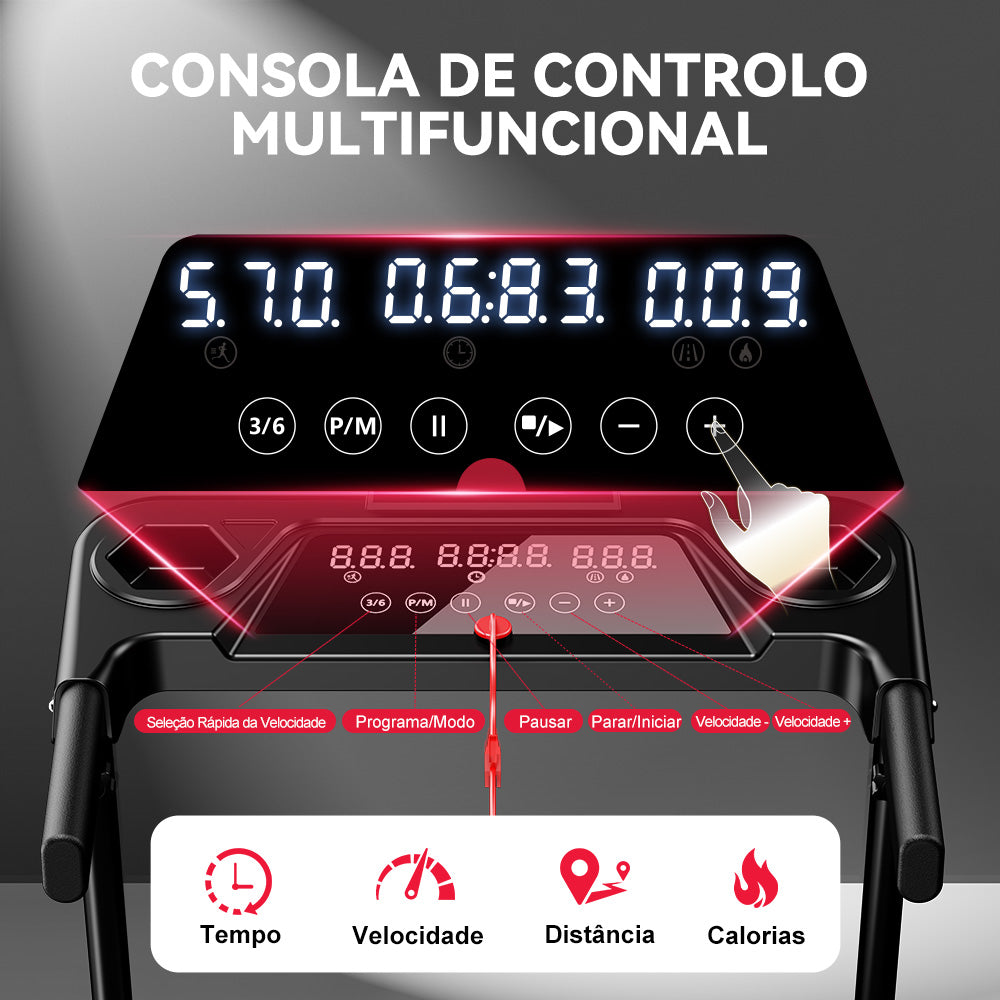 Passadeira Dobrável Q5 com Inclinação, Motor sem Escovas, Velocidade 1–12 km/h