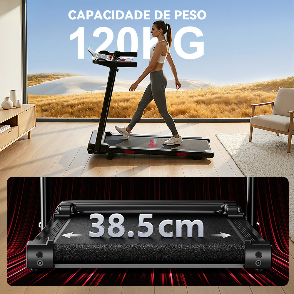 Passadeira Dobrável Q5 com Inclinação, Motor sem Escovas, Velocidade 1–12 km/h