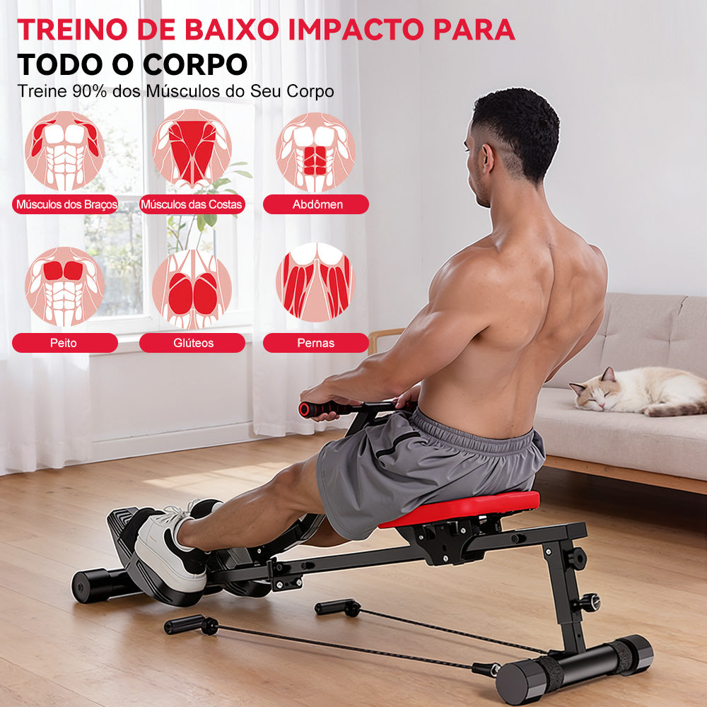 Máquina de Remo Hidráulica, Resistência de 12 Níveis