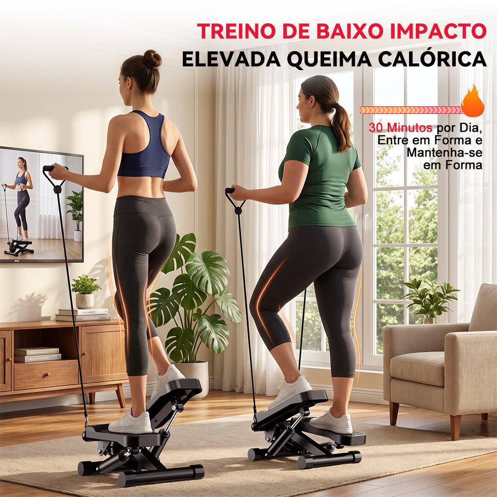 Mini Stepper Hidráulico com Faixas de Resistência