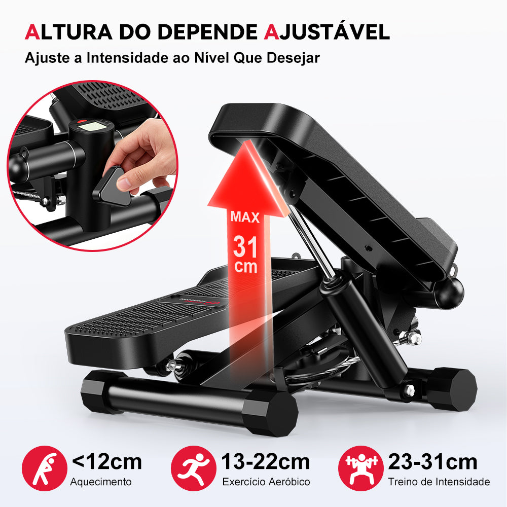 Mini Stepper Hidráulico com Faixas de Resistência