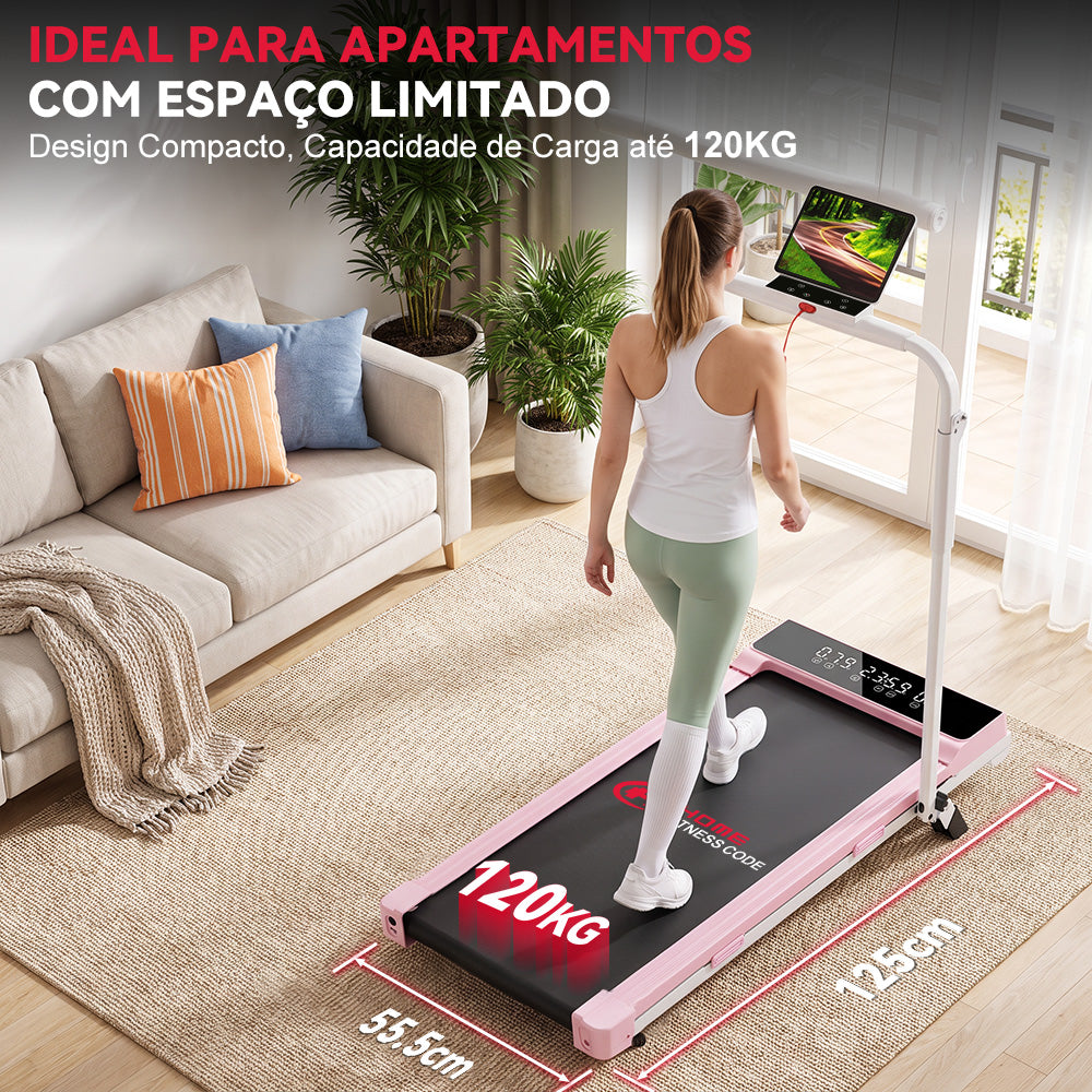 Passadeira Dobrável Q2 Pro com Motor sem Escovas, 1-10KM/H Velocidade, 5% Inclinação Manual (Nova Versão)