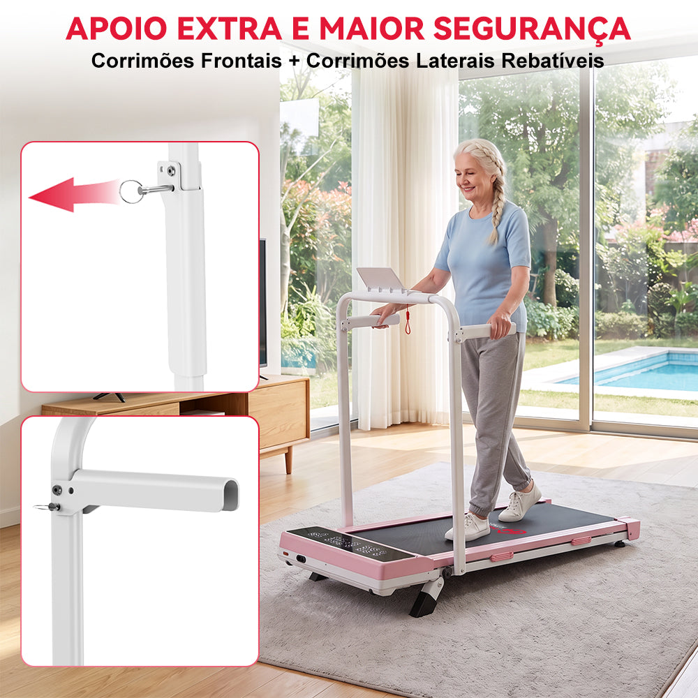 Passadeira Dobrável Q2 Pro com Motor sem Escovas, 1-10KM/H Velocidade, 5% Inclinação Manual (Nova Versão)