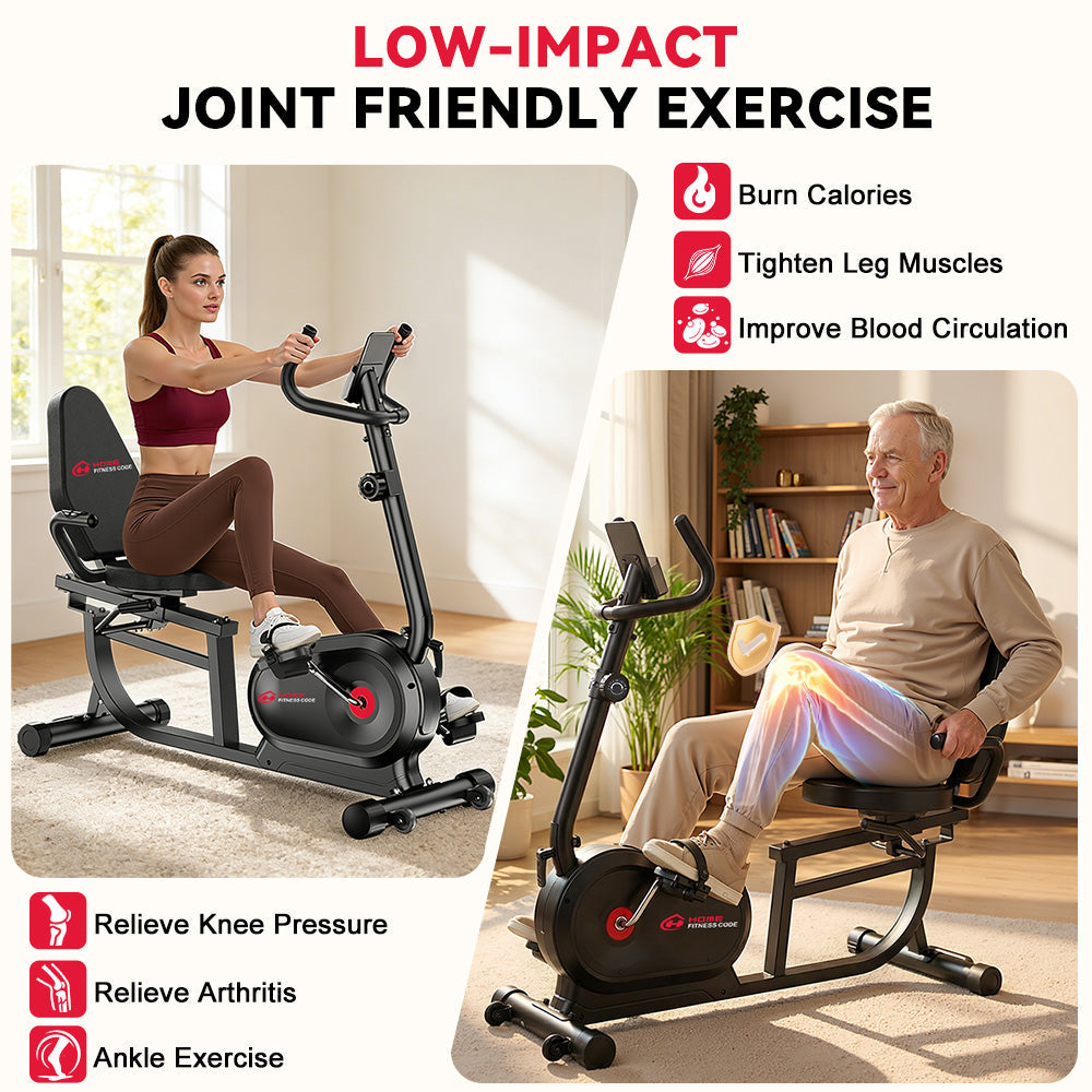 Bicicleta de Exercício Reclinada X1, 16 Níveis de Resistência