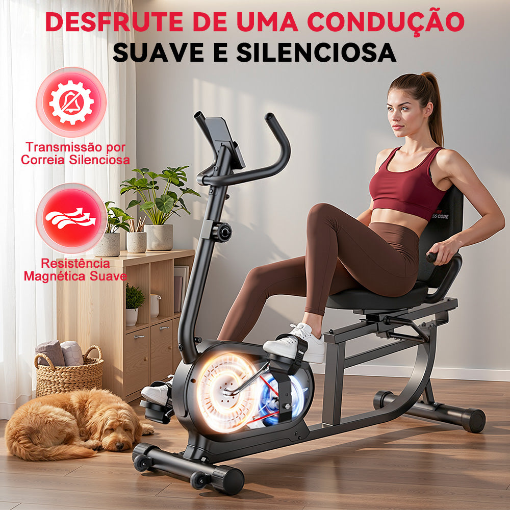 Bicicleta de Exercício Reclinada X1, 16 Níveis de Resistência