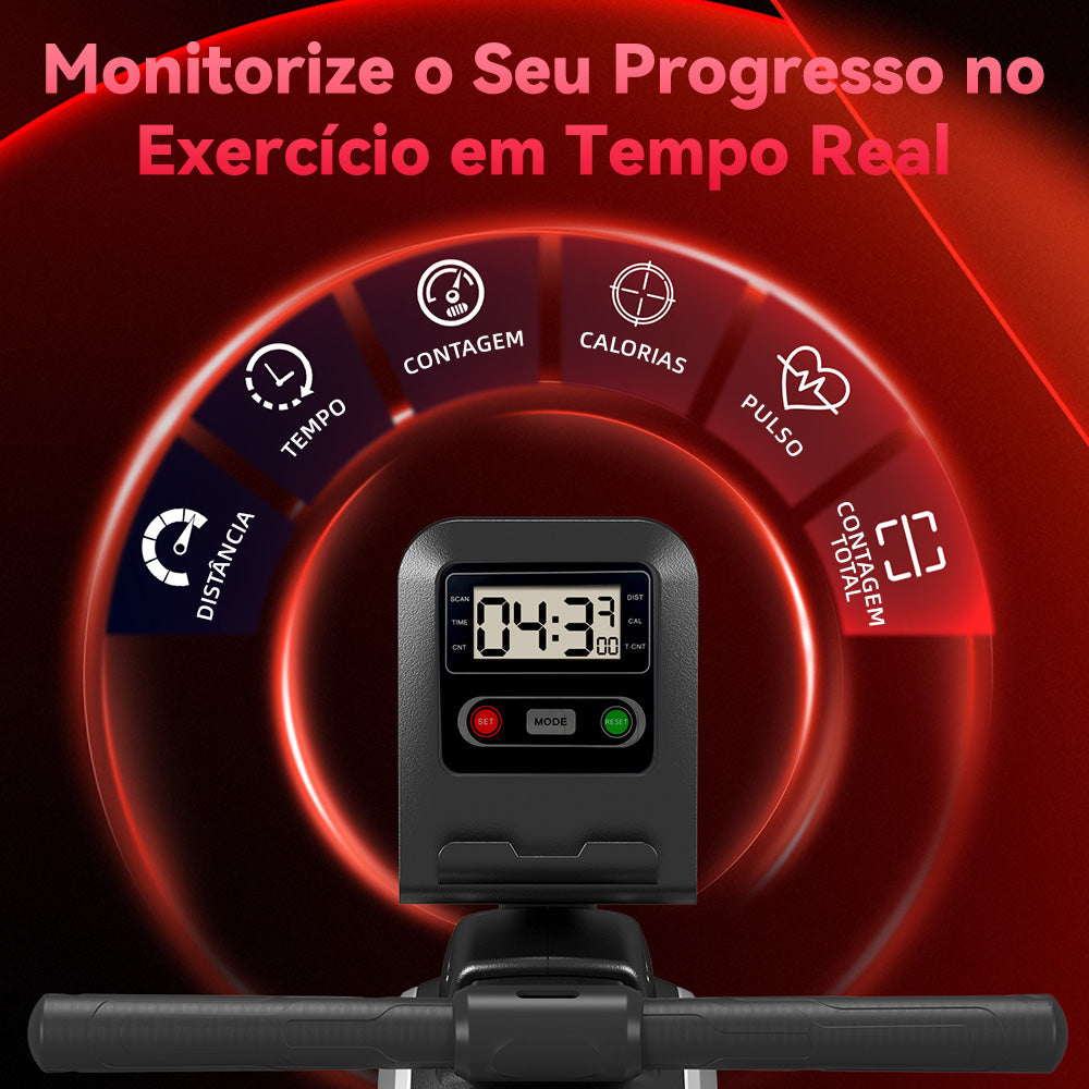 Máquina de Remo Magnética, 16 Níveis de Resistência