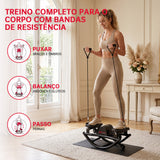 Stepper de Balanço Lateral com Bandas de Resistência e Tapete Antiderrapante