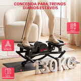Stepper de Balanço Lateral com Bandas de Resistência e Tapete Antiderrapante
