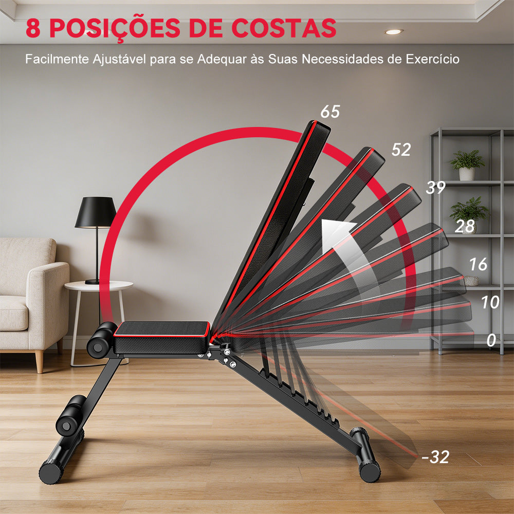 Banco de Exercícios Dobrável B1, Encosto Regulável