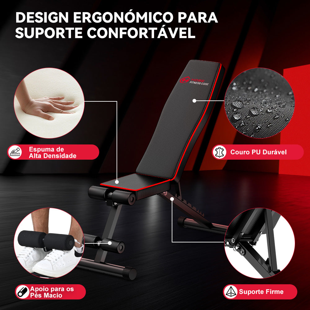 Banco de Exercícios Dobrável B1, Encosto Regulável